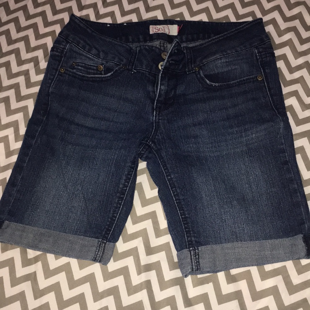 Dark wash Bermuda shorts